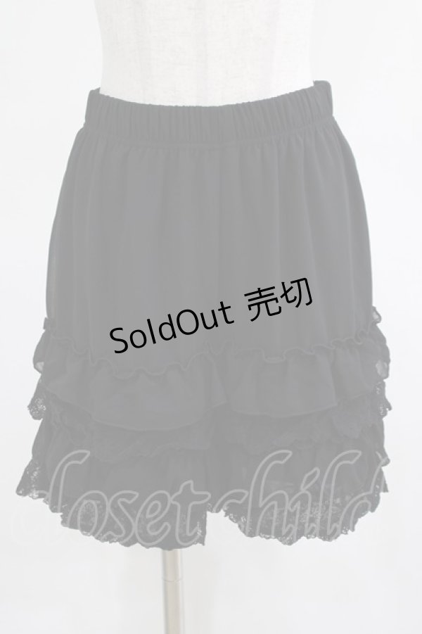 画像1: axes femme POETIQUE / レースフリルペチパンツ M ブラック H-25-03-20-031-AX-PA-NS-ZH (1)