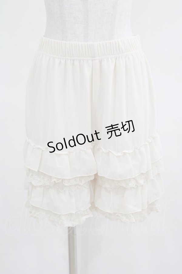 画像1: axes femme POETIQUE / レースフリルペチパンツ M アイボリー H-25-03-20-032-AX-PA-NS-ZH (1)