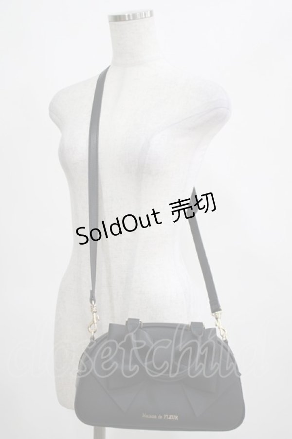 画像1: Maison de FLEUR / Marroncream リボンボストンバッグ  ブラック H-25-03-20-045-LO-BG-NS-ZH (1)