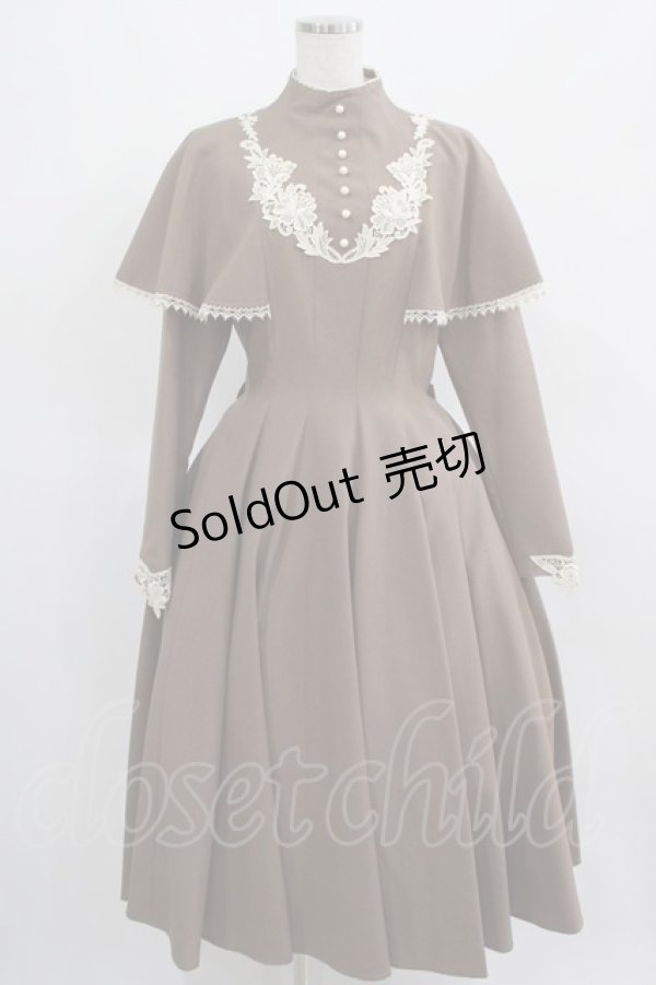 画像1: Innocent World / 聖なる薔薇のケープワンピース L モカ×生成/Mocha×Beige H-25-03-20-005-IW-OP-NS-ZH (1)