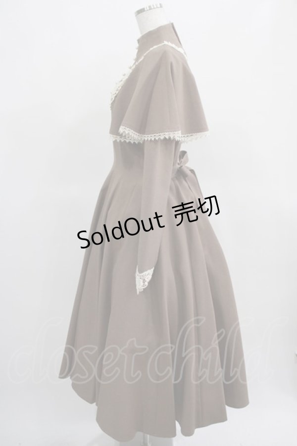 画像2: Innocent World / 聖なる薔薇のケープワンピース L モカ×生成/Mocha×Beige H-25-03-20-005-IW-OP-NS-ZH (2)