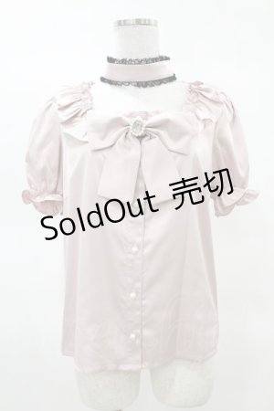 画像: Ank Rouge / チョーカー付きサテンフリルブラウス M ピンク H-25-03-20-1045-CA-BL-NS-ZH