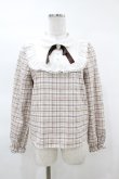 画像1: Honey Cinnamon / チェック切替トップス Free ベージュ H-25-03-20-1050-LO-BL-NS-ZH (1)