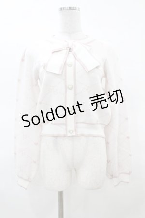 画像: Honey Cinnamon / モノグラムライン配色ニットトップス Free オフ/ピンク H-25-03-20-1054-LO-TO-NS-ZH