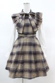画像1: evelyn / チェック切替ワンピース Free ブラウン H-25-03-20-1012-LO-OP-NS-ZH (1)