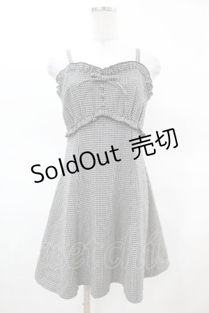 画像: Ank Rouge / 千鳥柄フレアキャミワンピース M ブラック H-25-03-20-1020-CA-OP-NS-ZH