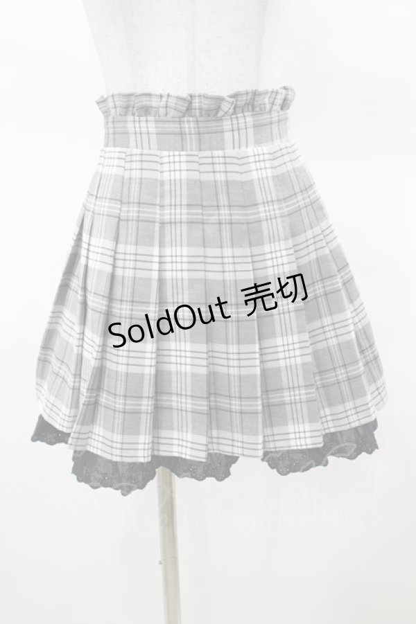 画像1: pium / チェックプリーツスカート Free グレー H-25-03-20-1028-0-SK-NS-ZH (1)