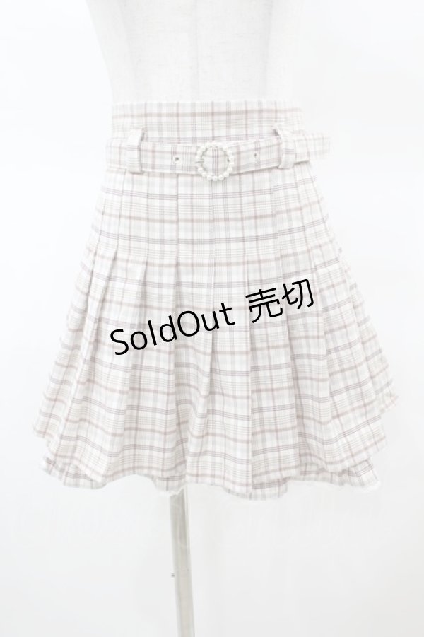 画像1: Honey Cinnamon / チェックプリーツスカート Free ベージュ H-25-03-20-1030-LO-SK-NS-ZH (1)