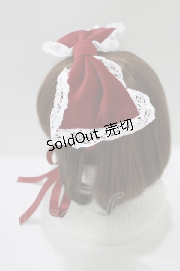 画像2: Physical Drop / 別珍ヘッドドレス  ボルドー H-25-03-20-070-LO-AC-NS-ZH (2)