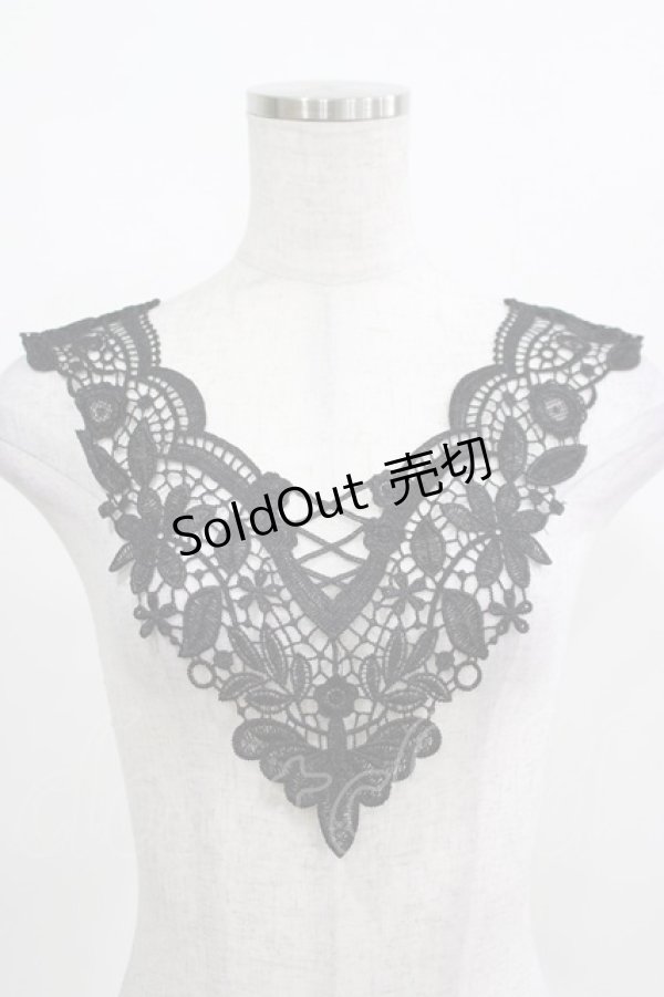 画像1: Morun x Muuna Stoik / 付け襟(Gothic-lace up)  ブラック H-25-03-20-076-LO-ZA-NS-ZH (1)