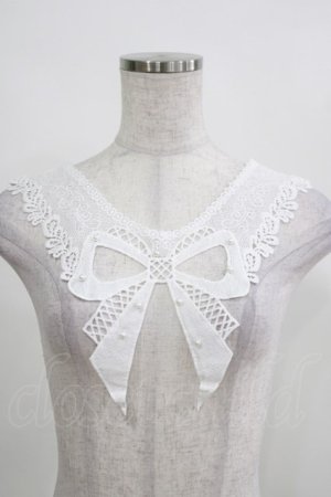 画像: Morun x Muuna Stoik / 付け襟 Ribbon (パール付き)  オフ H-25-03-20-077-LO-ZA-NS-ZH