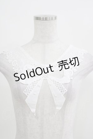 画像: Morun x Muuna Stoik / 付け襟 Ribbon (パール付き)  オフ H-25-03-20-077-LO-ZA-NS-ZH