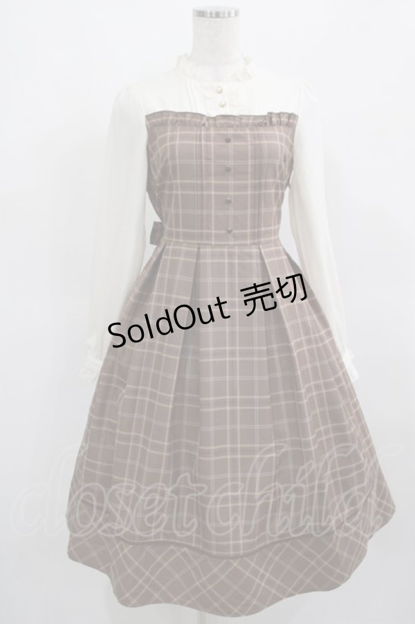 画像1: Amavel / Classical Plaidワンピース Free ブラウン H-25-03-20-009-CA-OP-NS-ZH (1)
