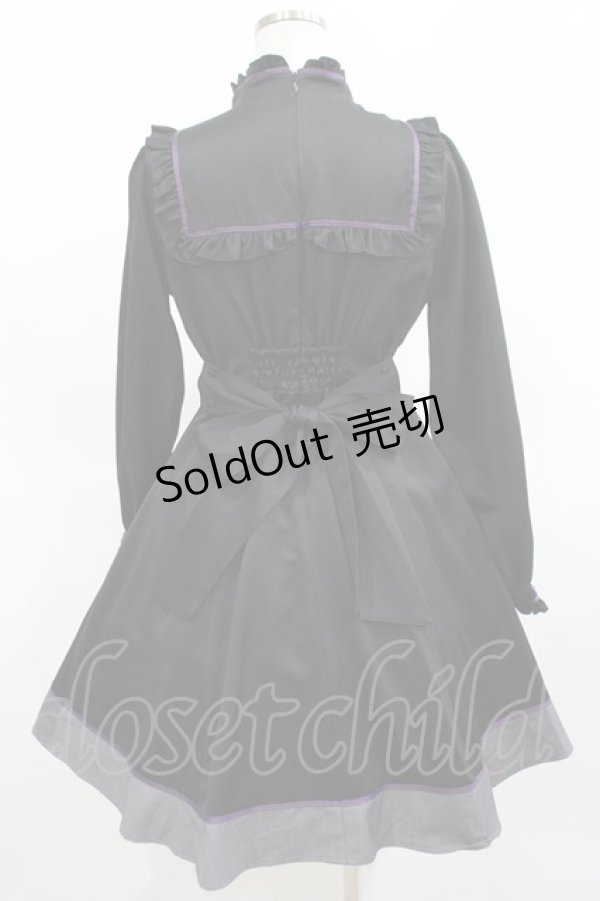 画像3: Amavel / Butterfly Embroideryチャイナワンピース Free ブラック/パープル H-25-03-20-013-CA-OP-NS-ZH (3)