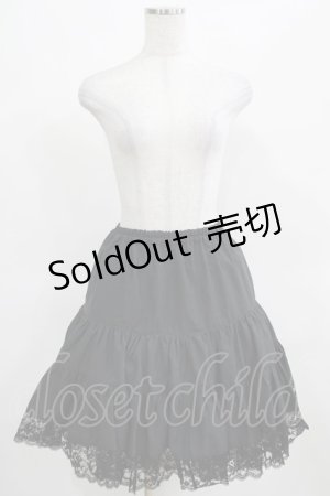 画像: MIHO MATSUDA / 裾レースティアードスカート  黒 H-25-03-21-033-GO-SK-KB-ZH