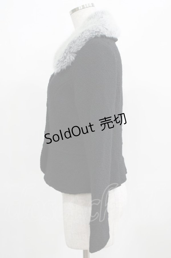 画像2: Emily Temple cute / ファーカラーショートコート  黒 H-25-03-21-047-ET-CO-KB-ZT-C016 (2)