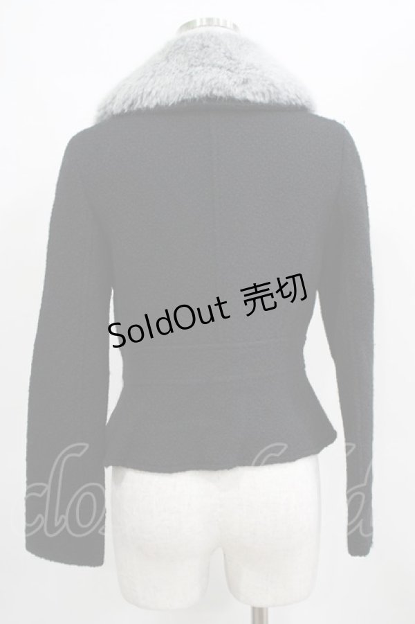 画像3: Emily Temple cute / ファーカラーショートコート  黒 H-25-03-21-047-ET-CO-KB-ZT-C016 (3)