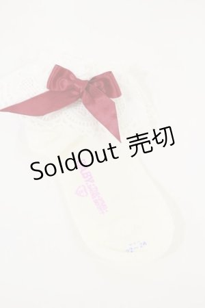 画像: BABY,THE STARS SHINE BRIGHT / ハートレースクルー丈ソックス  オフ/レッド H-25-03-21-1040-BA-ZA-NS-ZH