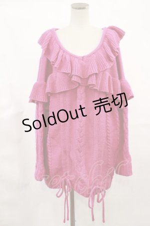 画像: Swankiss / フリルニットワンピース Free ピンク H-25-03-21-1018-CA-OP-NS-ZH