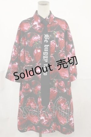 画像: Jamie エーエヌケー / イチゴ柄BIGシャツ M ブラック H-25-03-21-1029-LO-BL-NS-ZH