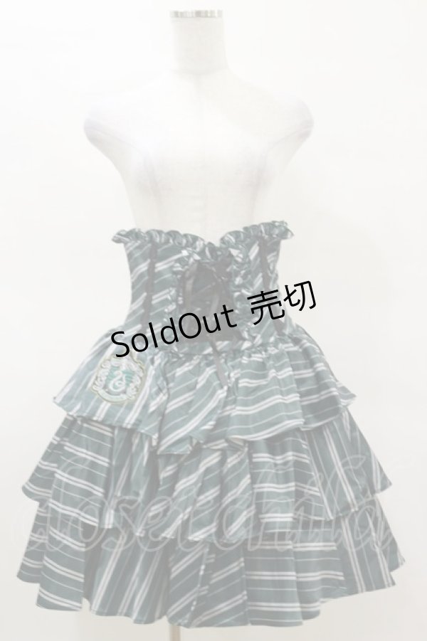 画像1: ATELIER PIERROT / ハリー・ポッター フリルコルセットスカート  スリザリン（グリーン） H-25-03-21-2002-EL-SK-KB-ZH (1)