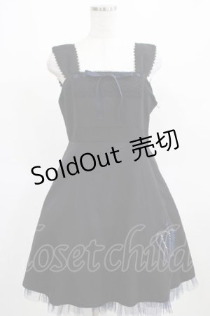 画像: BPN / 王冠刺繍ジャンパースカート M 黒×青 H-25-03-21-013-GO-OP-KB-ZH