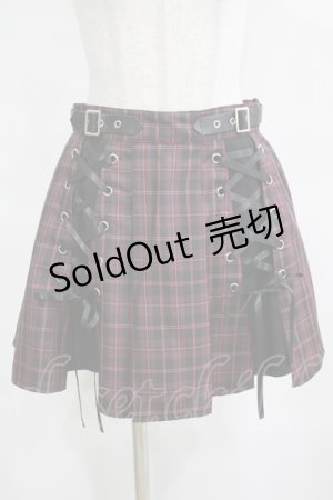 画像: NOEMIE / レースアップ切り替えスカパン M ピンク H-25-03-22-028-GO-SK-NS-ZH