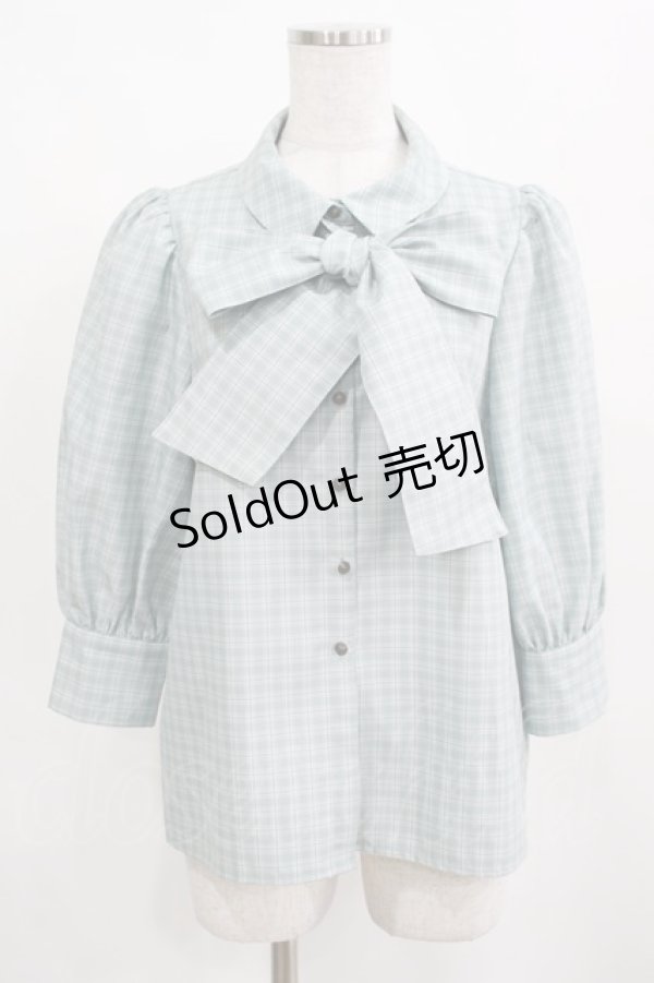 画像1: Maison de FLEUR Petite Robe canone / ジャドの雨宿りブラウス M Green H-25-03-22-039-EL-BL-NS-ZH (1)