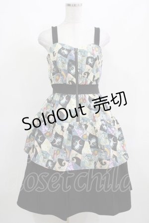 画像: axes femme POETIQUE / ナイトメアー・ビフォア・クリスマス/ツギハギ風ワンピース M ブラック H-25-03-22-005-AX-OP-NS-ZH