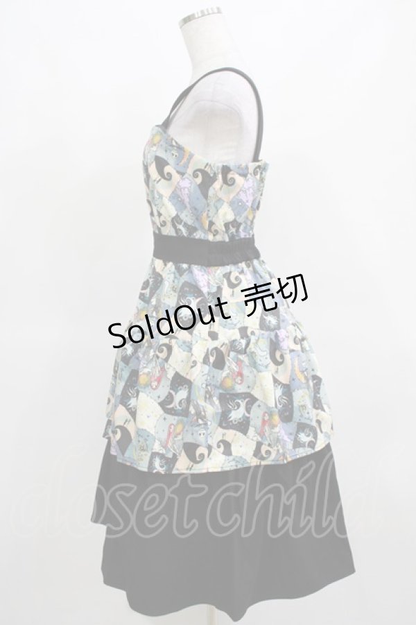 画像2: axes femme POETIQUE / ナイトメアー・ビフォア・クリスマス/ツギハギ風ワンピース M ブラック H-25-03-22-005-AX-OP-NS-ZH (2)
