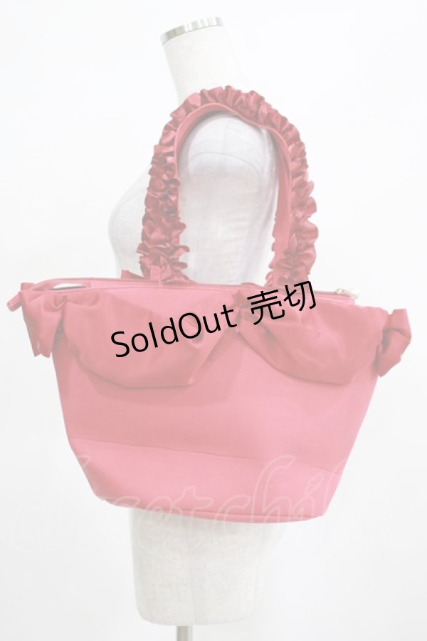 画像2: Maison de FLEUR / 白雪姫フリルハンドルトートバッグ  レッド H-25-03-22-049-LO-BG-NS-ZH (2)