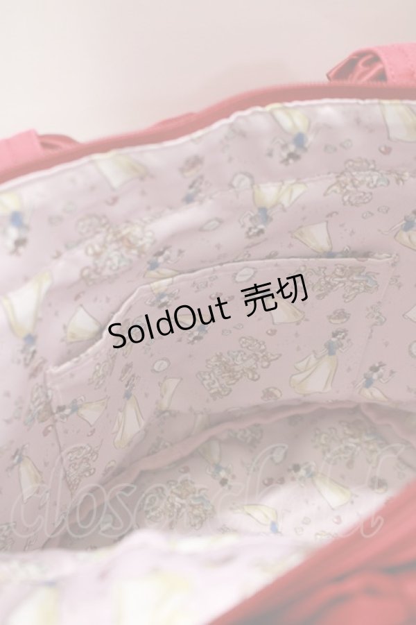 画像3: Maison de FLEUR / 白雪姫フリルハンドルトートバッグ  レッド H-25-03-22-049-LO-BG-NS-ZH (3)