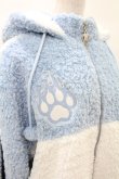 画像3: LISTEN FLAVOR / 猫耳肉球ファイヤーボアブルゾン  ライトブルー×ホワイト H-25-03-22-1033-PU-JA-KB-ZT-C014 (3)
