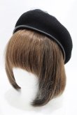 画像1: HELL CAT PUNKS / レースアップベレー帽  黒×白 H-25-03-22-1038-PU-AC-KB-ZH (1)