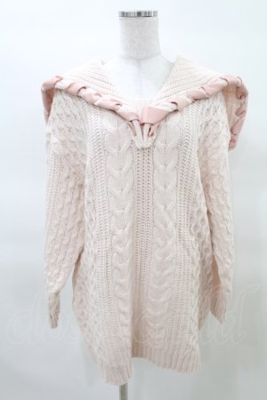 画像: Candy Stripper / LACE UP SAILOR CABLE KNIT 2 ライトピンク H-25-03-22-1020-PU-TO-KB-ZT070