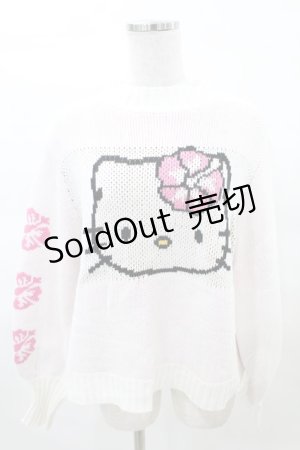 画像: Candy Stripper / HELLO KITTY KNIT  オフ×ピンク H-25-03-22-1023-PU-TO-KB-ZH