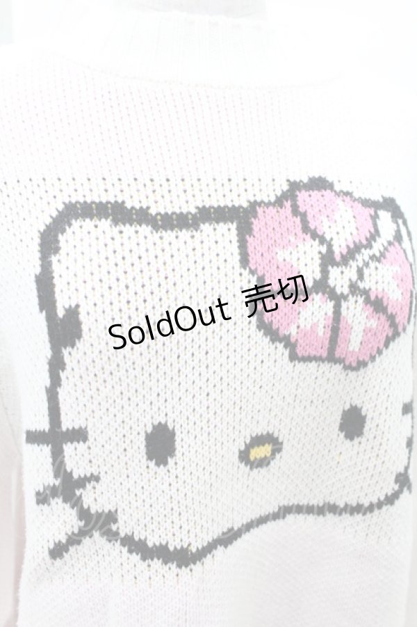 画像3: Candy Stripper / HELLO KITTY KNIT  オフ×ピンク H-25-03-22-1023-PU-TO-KB-ZH (3)