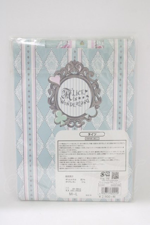 画像2: Angelic Pretty / Upside Down Story アリス タイツ  サックス H-25-03-22-063-AP-ZA-NS-ZH (2)