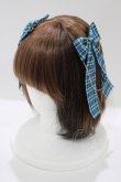 画像1: Jamie エーエヌケー / チェックリボンクリップ  ブルー H-25-03-22-073-LO-AC-NS-ZH (1)