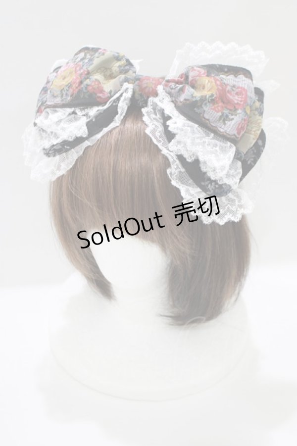 画像1: BABY,THE STARS SHINE BRIGHT / Le Bouquet de la Croix柄カチューシャ  ブラック H-25-03-22-075-BA-AC-NS-ZH (1)