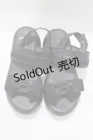 画像: m petit by misako / リボンスニーカーサンダル L ブラック H-25-03-22-078-LO-SH-NS-ZH