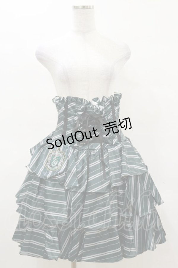 画像1: ATELIER PIERROT / ハリー・ポッター フリルコルセットスカート  スリザリン（グリーン） H-25-03-22-2004-EL-SK-KB-ZH (1)