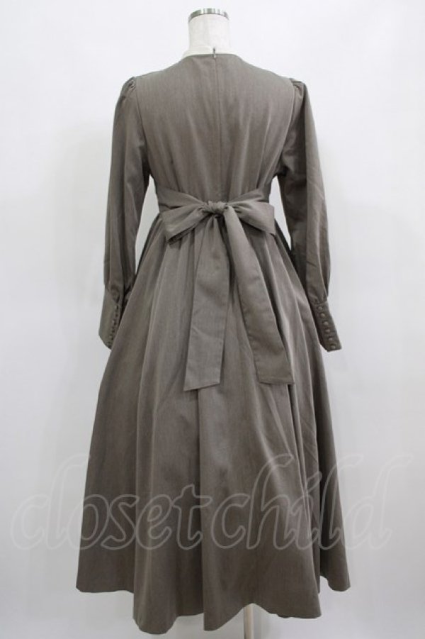 画像3: Maison de FLEUR Petite Robe canone / カノンレトロワンピース M Brown H-25-03-22-015-EL-OP-NS-ZH (3)