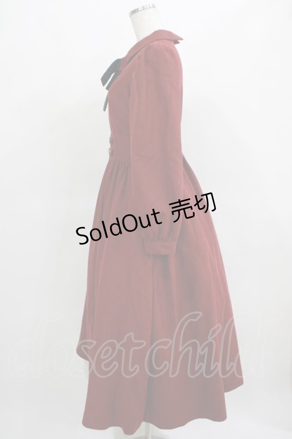 画像2: Maison de FLEUR Petite Robe canone / 歩みを止めないワンピース M BORDEAUX H-25-03-22-016-EL-OP-NS-ZH (2)