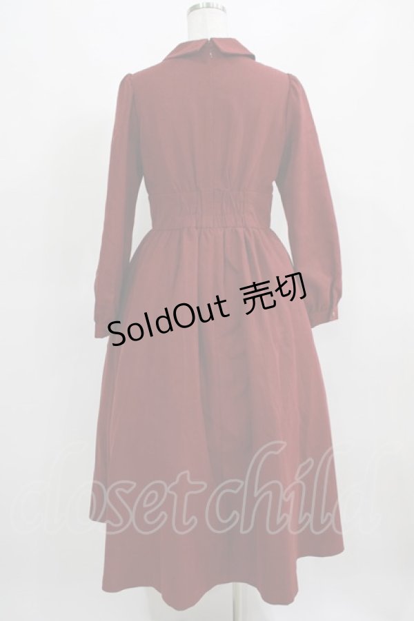 画像3: Maison de FLEUR Petite Robe canone / 歩みを止めないワンピース M BORDEAUX H-25-03-22-016-EL-OP-NS-ZH (3)