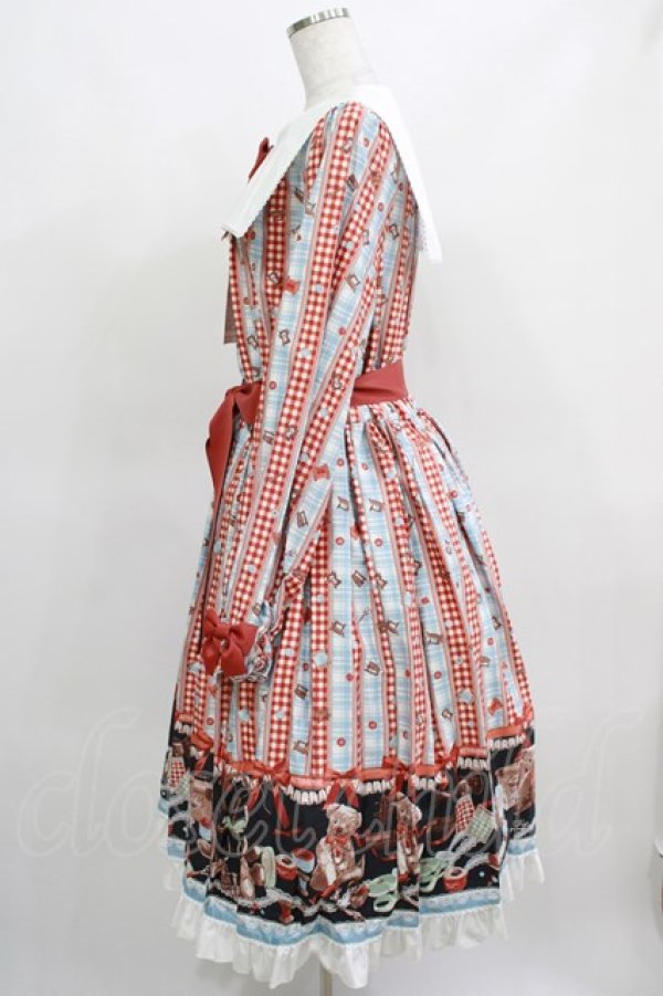 画像2: metamorphose / Happy Sewing Timeワンピース サイズ1 サックス赤 H-25-03-22-022-ME-OP-NS-ZH (2)