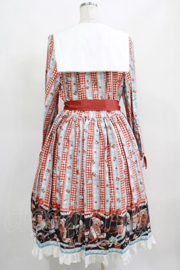 画像3: metamorphose / Happy Sewing Timeワンピース サイズ1 サックス赤 H-25-03-22-022-ME-OP-NS-ZH (3)