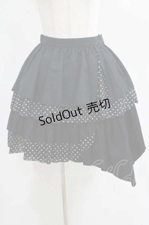 画像1: PEACE NOW / ドット切替アシメスカート  黒×白 H-25-03-23-004-PU-SK-KB-ZH (1)