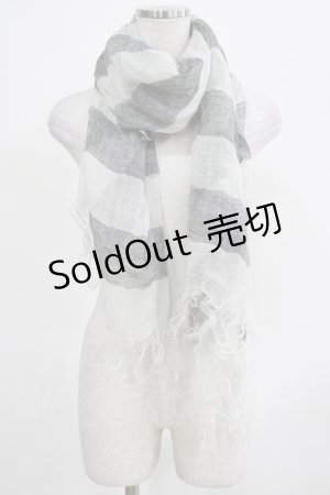 画像: PEACE NOW / ボーダーストール  グレー H-25-03-23-054-PU-ZA-KB-ZH