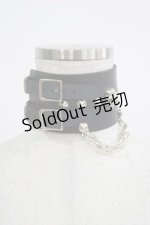 画像: SEX POT ReVeNGe / ダブルベルトチョーカー  黒 H-25-03-23-055-SP-AC-KB-ZH